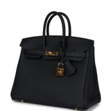 New Hermes Birkin 25 Black Togo Gold Hardware