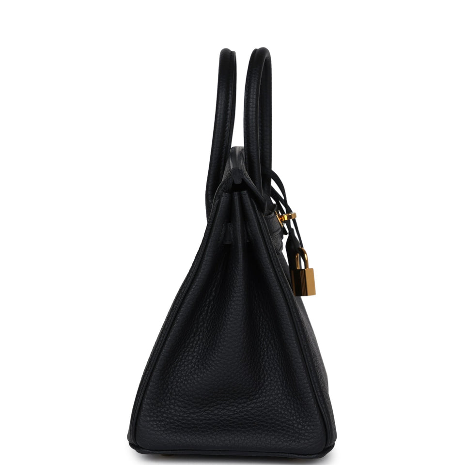New Hermes Birkin 25 Black Togo Gold Hardware