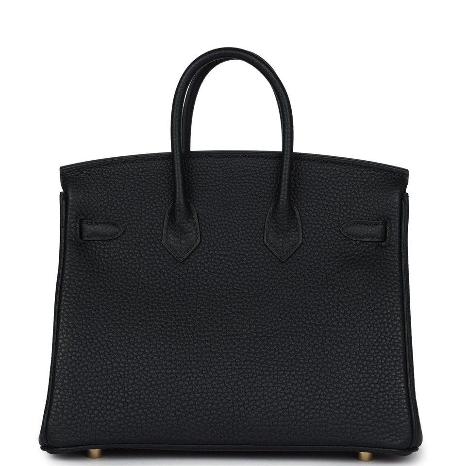 New Hermes Birkin 25 Black Togo Gold Hardware