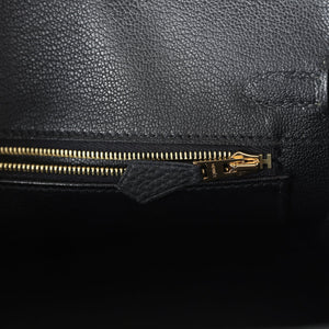 New Hermes Birkin 25 Black Togo Gold Hardware