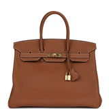 New Hermes Birkin 35 Gold Togo Gold Hardware