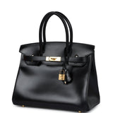 Hermes Birkin 30 Black Box Gold Hardware