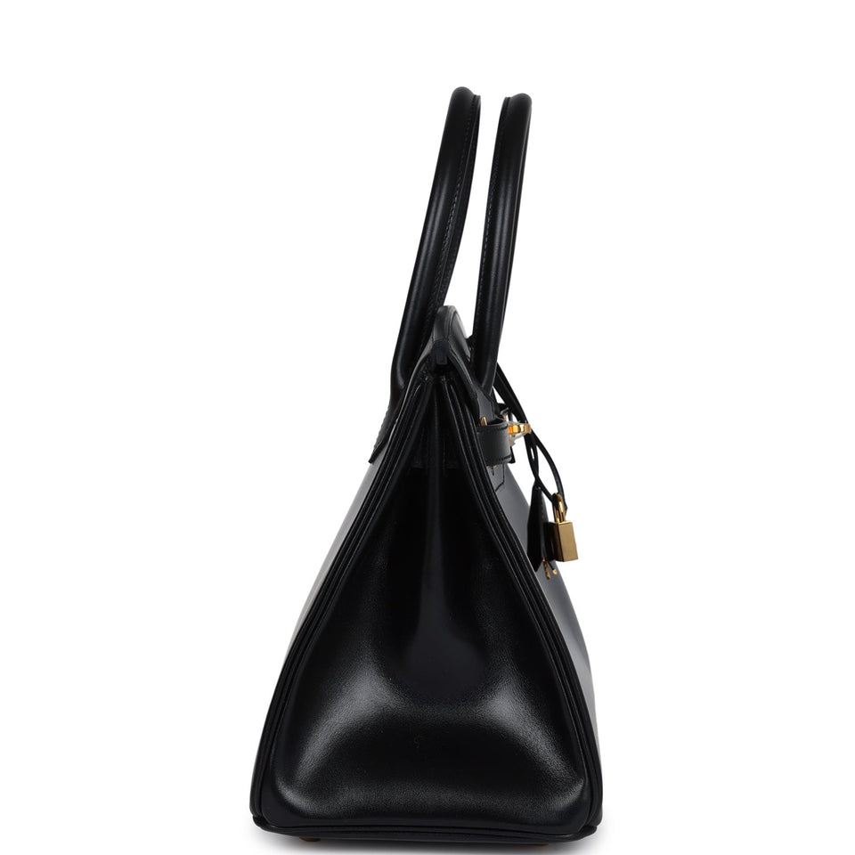 Hermes Birkin 30 Black Box Gold Hardware