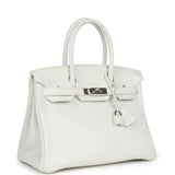 New Hermes Birkin 30 White Clemence Palladium Hardware