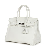 New Hermes Birkin 30 White Clemence Palladium Hardware