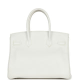 New Hermes Birkin 30 White Clemence Palladium Hardware