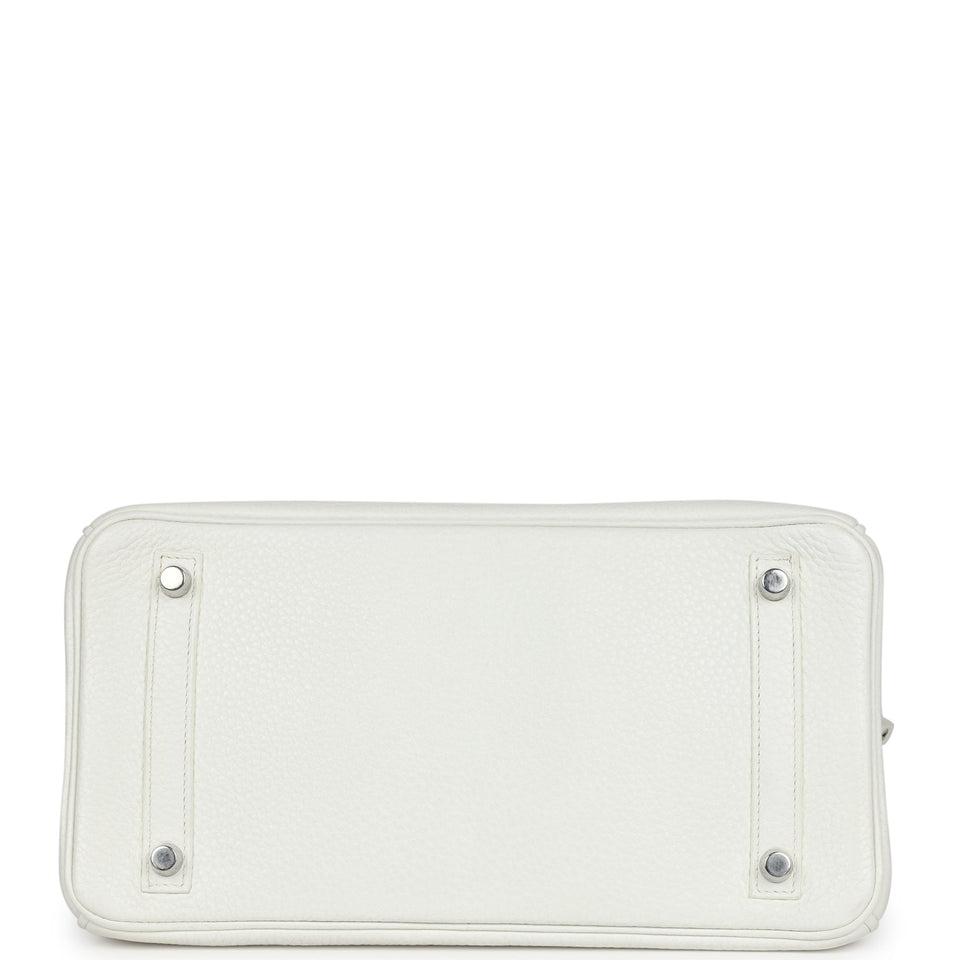 New Hermes Birkin 30 White Clemence Palladium Hardware