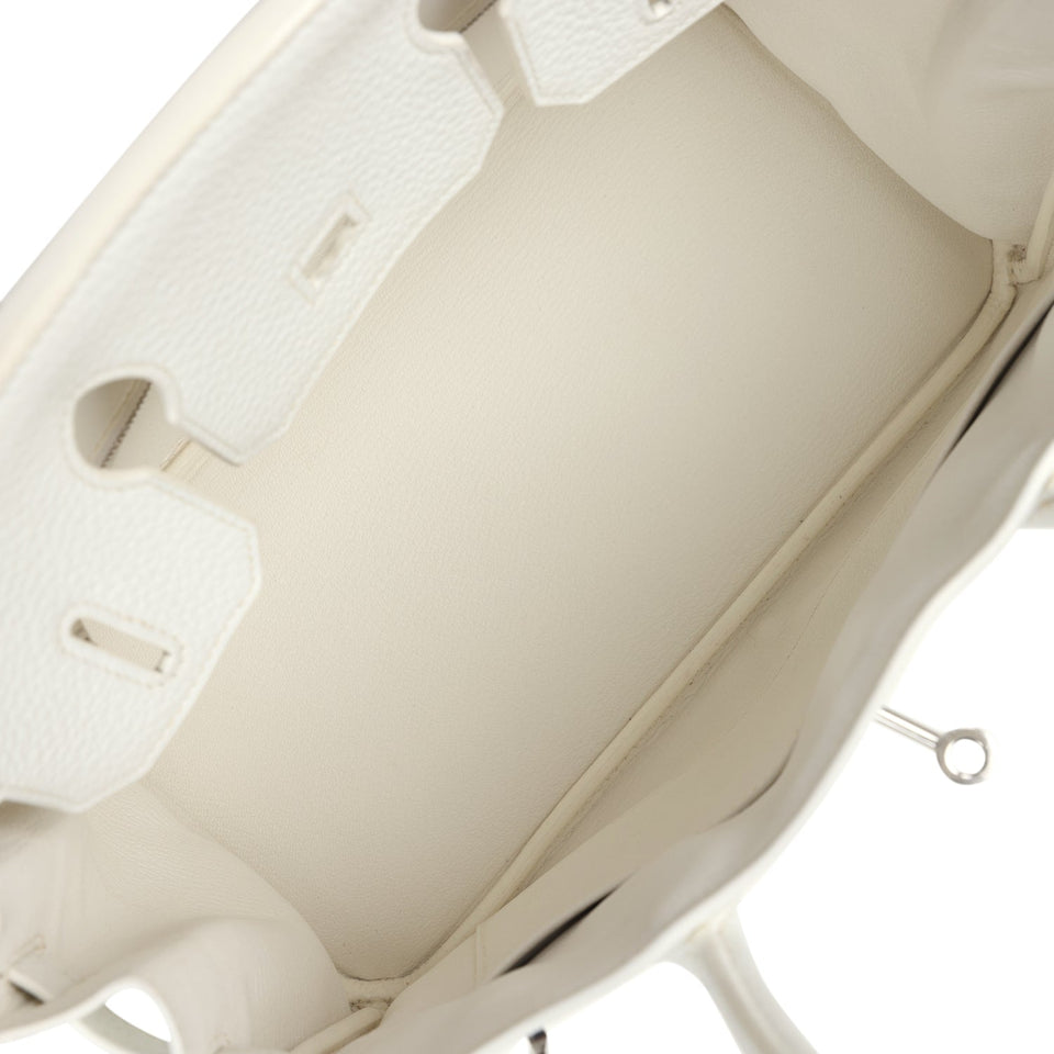 New Hermes Birkin 30 White Clemence Palladium Hardware