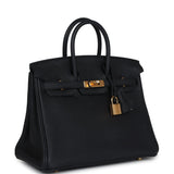 New Hermes Birkin 25 Black Togo Gold Hardware