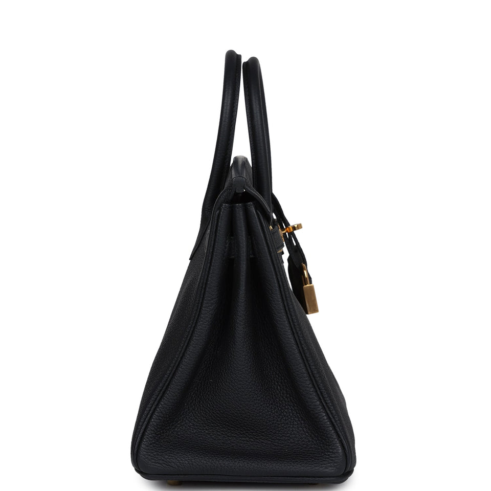 New Hermes Birkin 25 Black Togo Gold Hardware