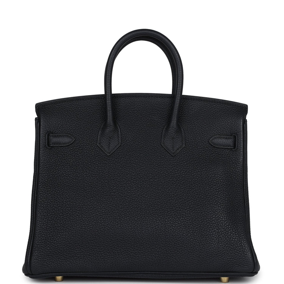 New Hermes Birkin 25 Black Togo Gold Hardware