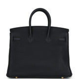New Hermes Birkin 25 Black Togo Gold Hardware