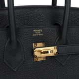New Hermes Birkin 25 Black Togo Gold Hardware