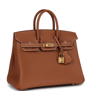 Hermes Birkin 25 Gold Togo Gold Hardware