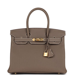 Hermes Birkin 30 Etoupe Togo Gold Hardware