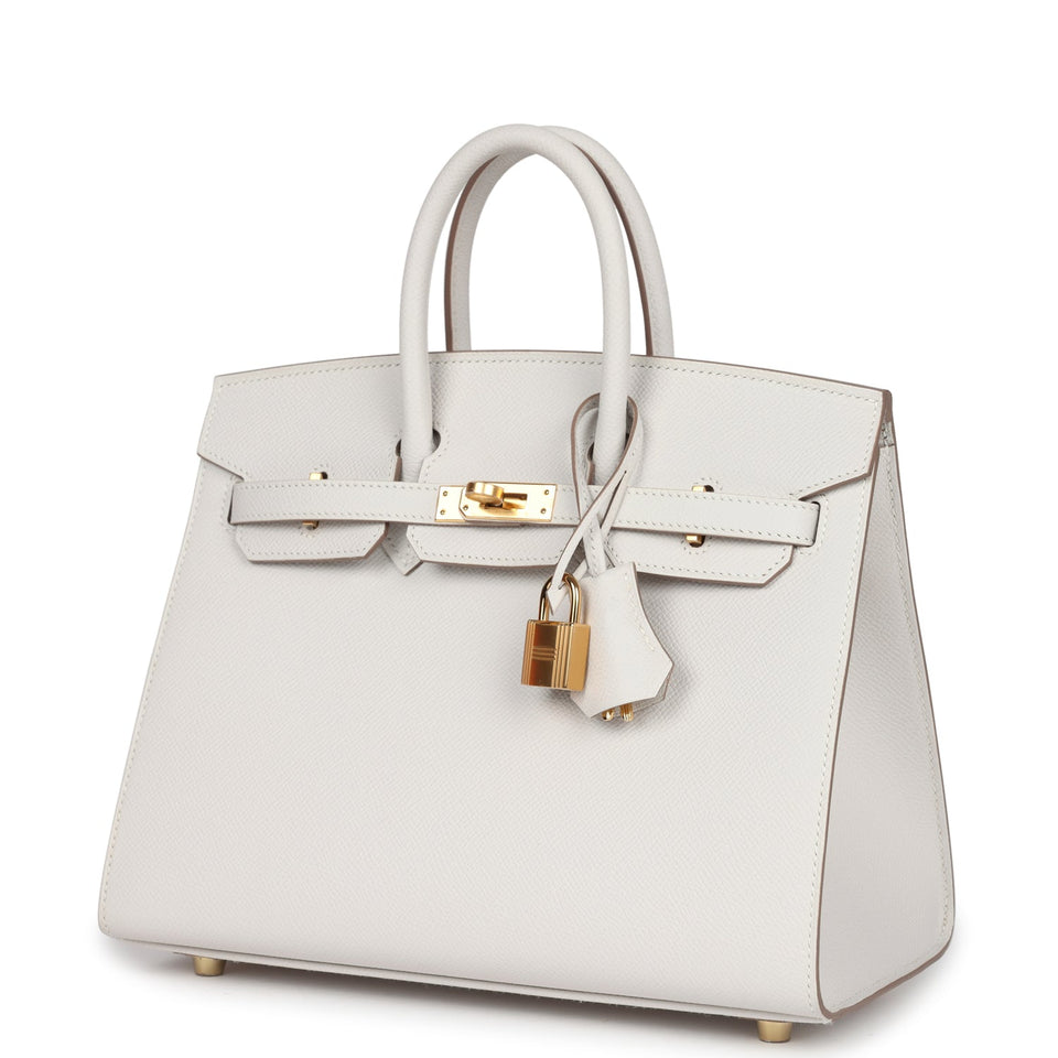 Hermes Birkin Sellier 25 Gris Pale Epsom Gold Hardware