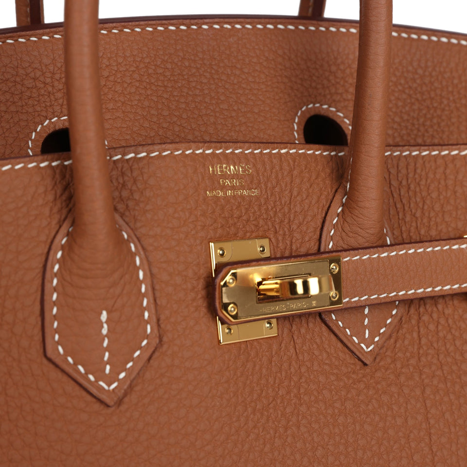 New Hermes Birkin 25 Gold Togo Gold Hardware