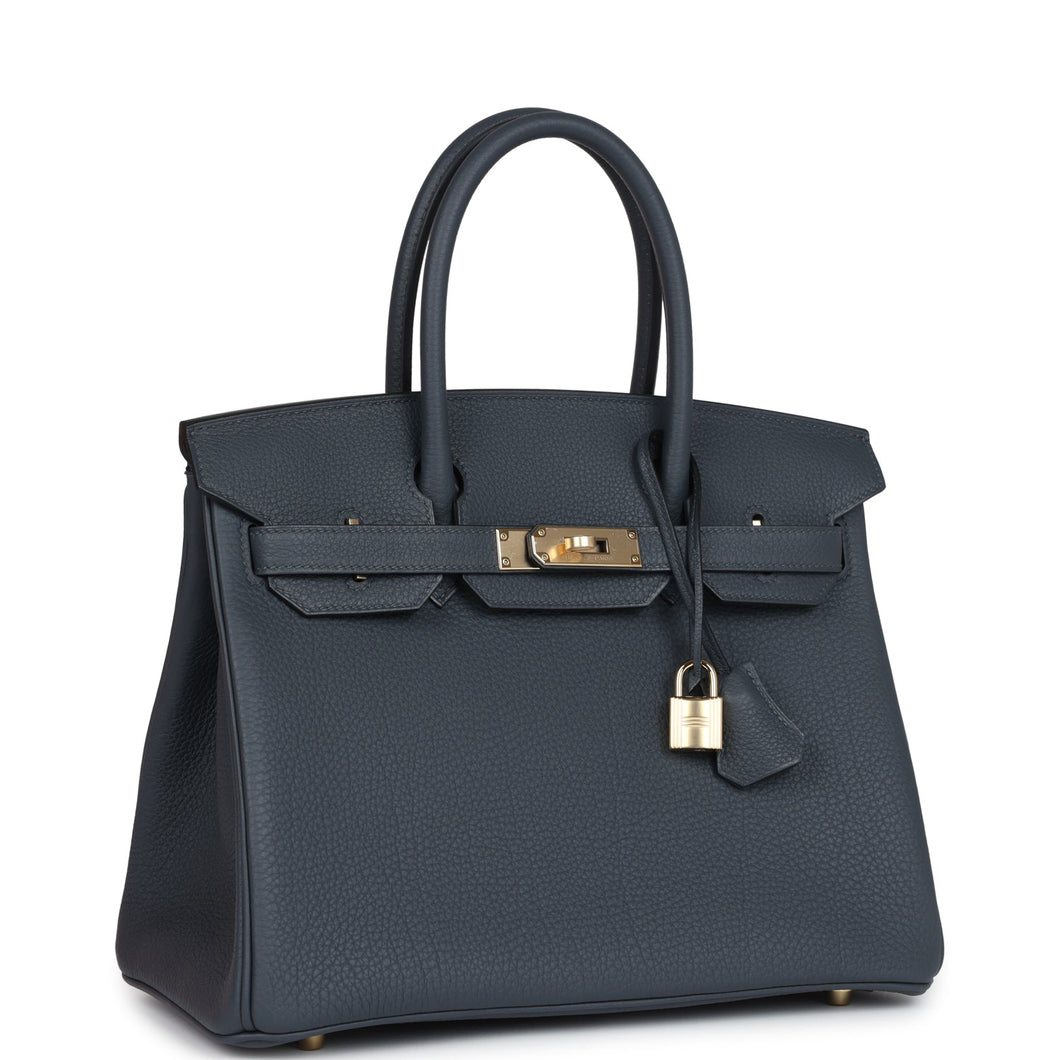 Hermes Birkin 30 Gris Misty Togo Permabrass Hardware