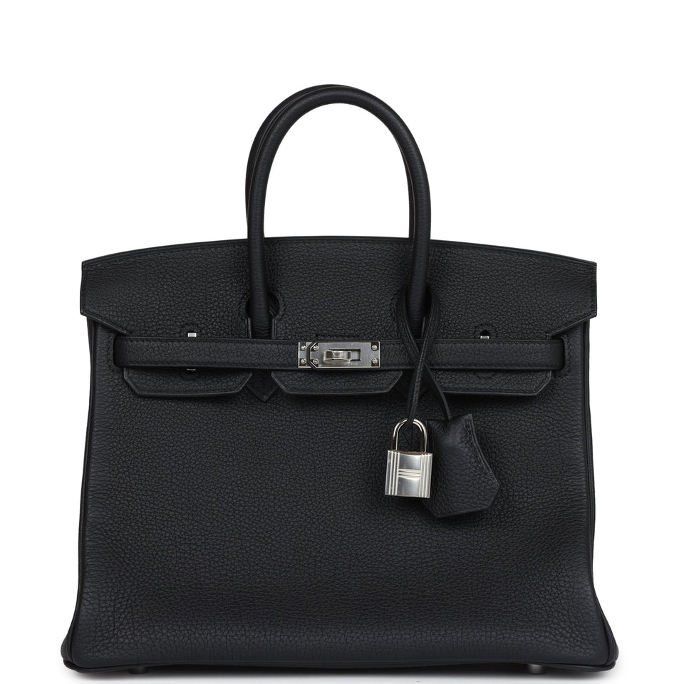 New Hermes Birkin 25 Black Togo Palladium Hardware
