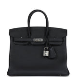 New Hermes Birkin 25 Black Togo Palladium Hardware