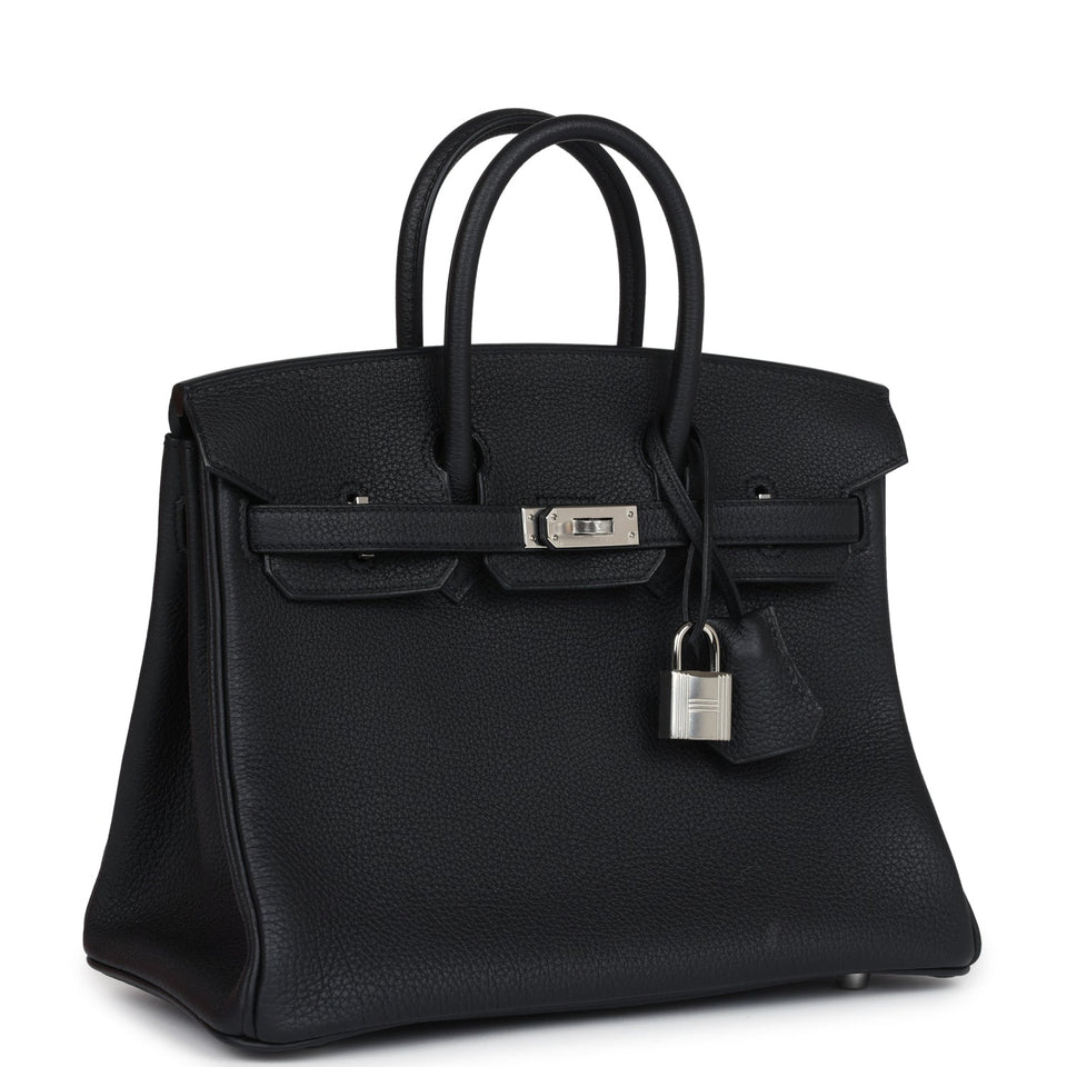 New Hermes Birkin 25 Black Togo Palladium Hardware