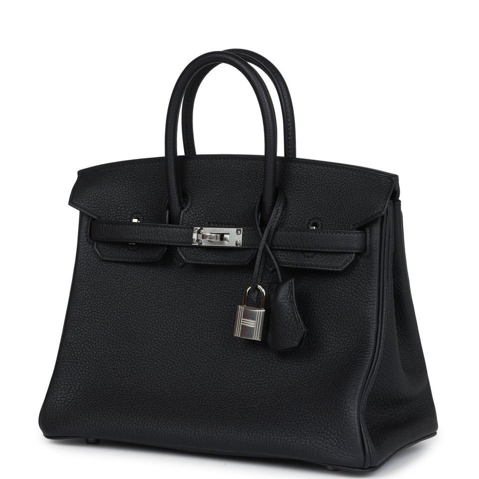 New Hermes Birkin 25 Black Togo Palladium Hardware