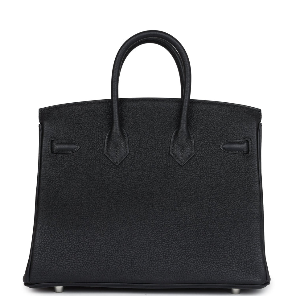 New Hermes Birkin 25 Black Togo Palladium Hardware