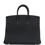 New Hermes Birkin 25 Black Togo Palladium Hardware