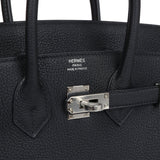 New Hermes Birkin 25 Black Togo Palladium Hardware