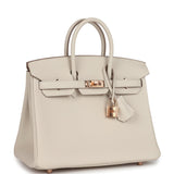 Hermes Birkin 25 Craie Togo Rose Gold Hardware
