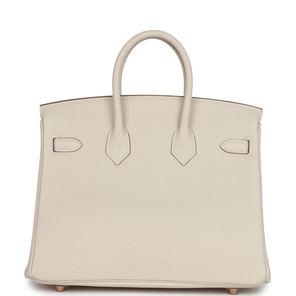 Hermes Birkin 25 Craie Togo Rose Gold Hardware