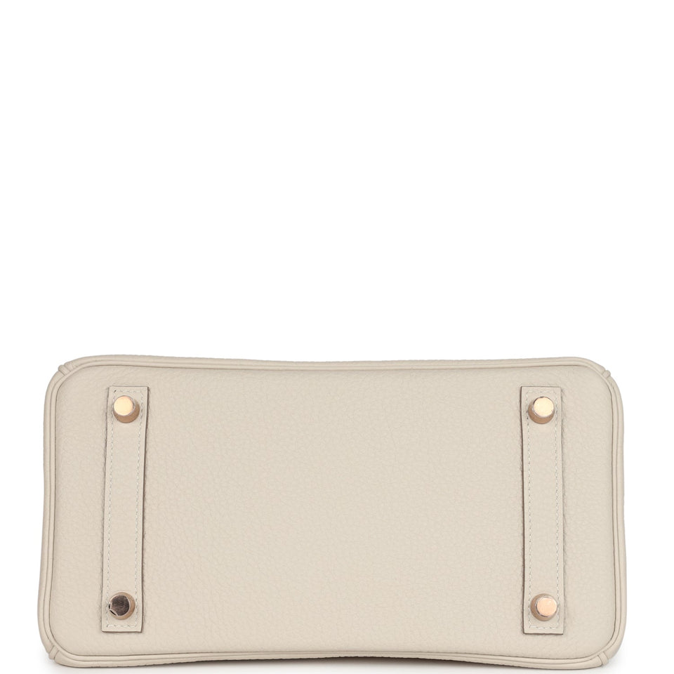 Hermes Birkin 25 Craie Togo Rose Gold Hardware