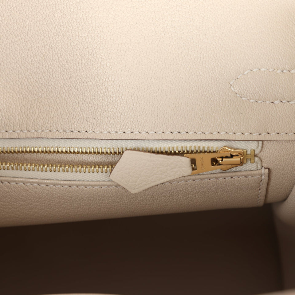 Hermes Birkin 25 Craie Togo Rose Gold Hardware