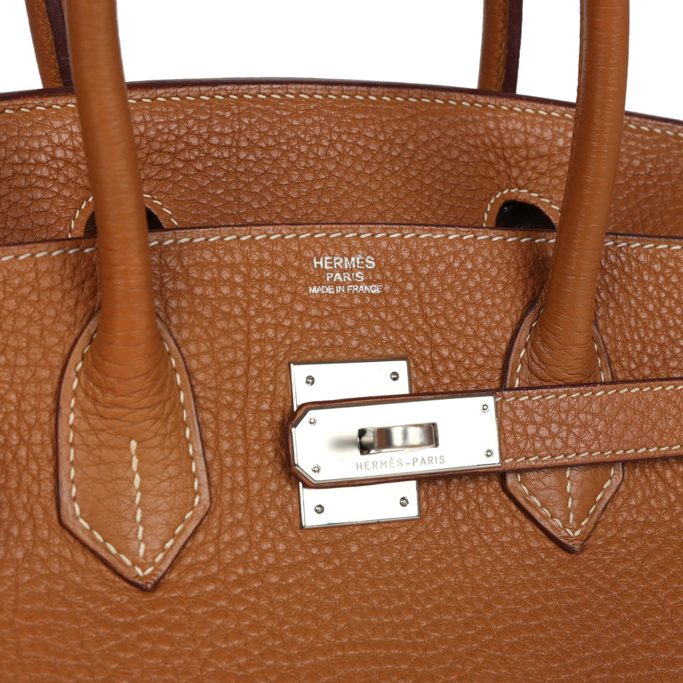 New Hermes Birkin 30 Gold Togo Palladium Hardware
