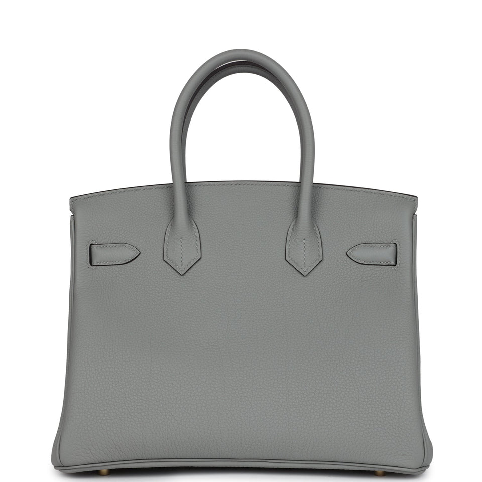 Hermes Birkin 30 Gris Mouette Togo Gold Hardware