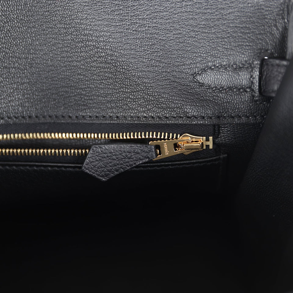 Hermes Birkin 25 Black Togo Gold Hardware