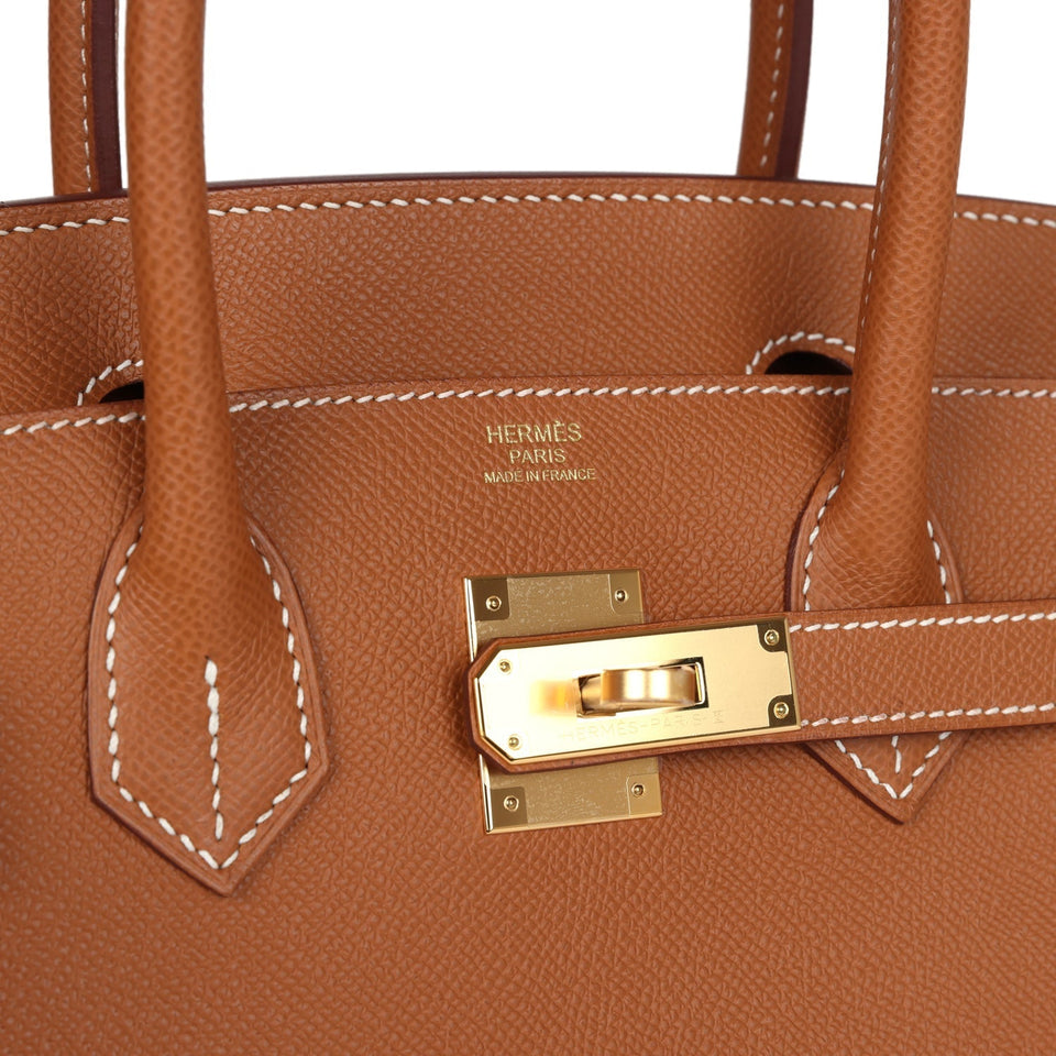 Hermes Birkin Sellier 30 Gold Epsom Gold Hardware