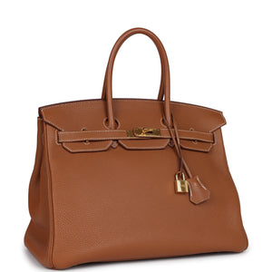 New Hermes Birkin 35 Gold Togo Gold Hardware