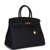 Hermes Birkin 35 Black Togo Gold Hardware