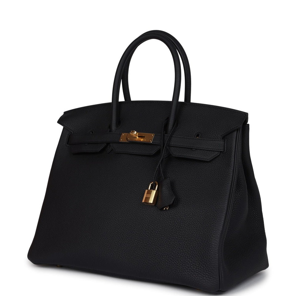 Hermes Birkin 35 Black Togo Gold Hardware