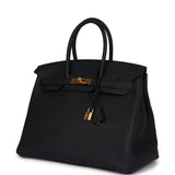 Hermes Birkin 35 Black Togo Gold Hardware