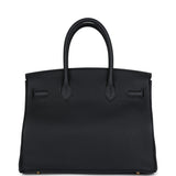 Hermes Birkin 30 Black Togo Gold Hardware