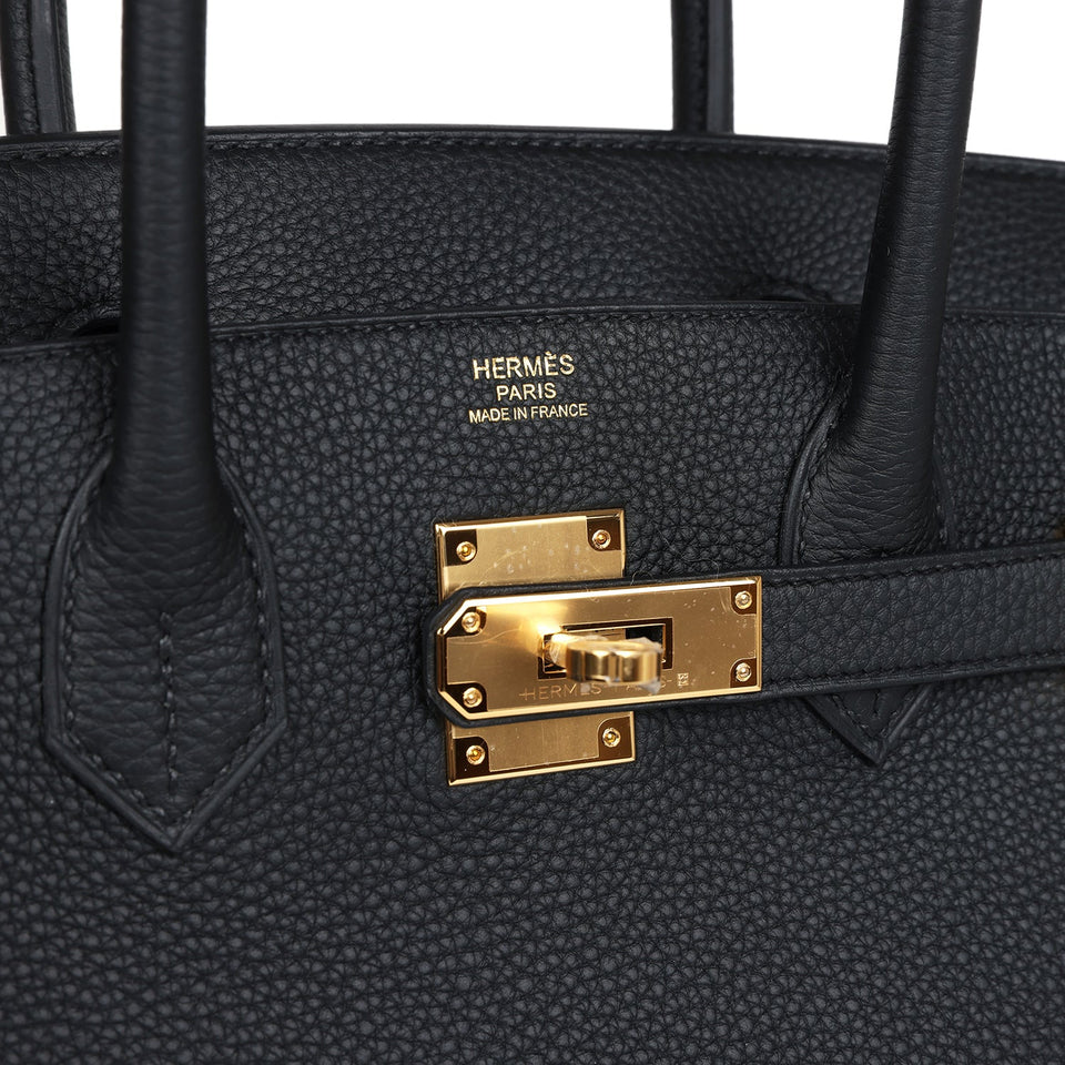 Hermes Birkin 30 Black Togo Gold Hardware