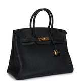 New Hermes Birkin 35 Black Togo Gold Hardware