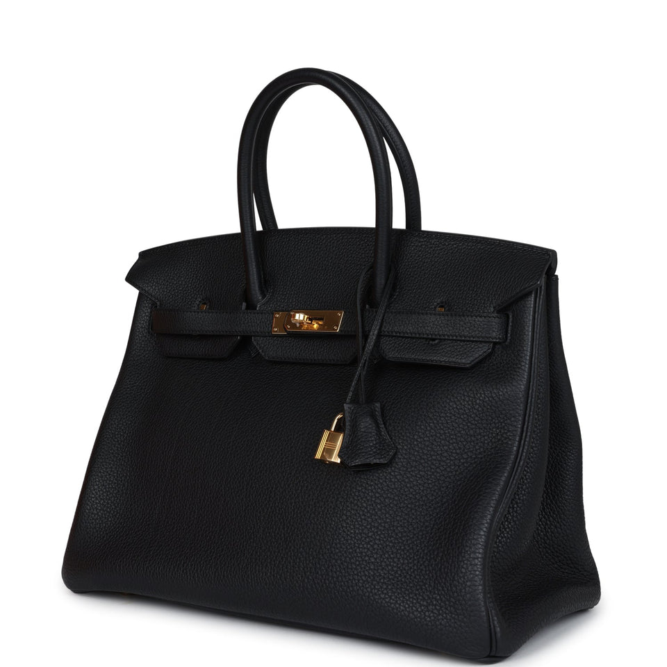 New Hermes Birkin 35 Black Togo Gold Hardware