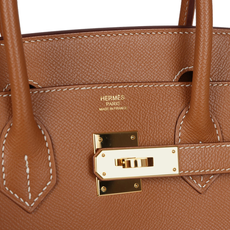 New Hermes Birkin Sellier 30 Gold Epsom Gold Hardware