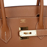 New Hermes Birkin Sellier 30 Gold Epsom Gold Hardware