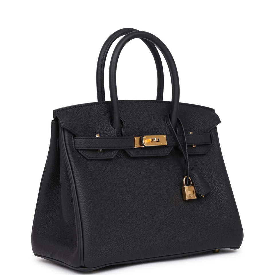 Hermes Birkin 30 Black Togo Gold Hardware
