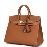 Hermes Birkin Sellier 25 Gold Epsom Palladium Hardware