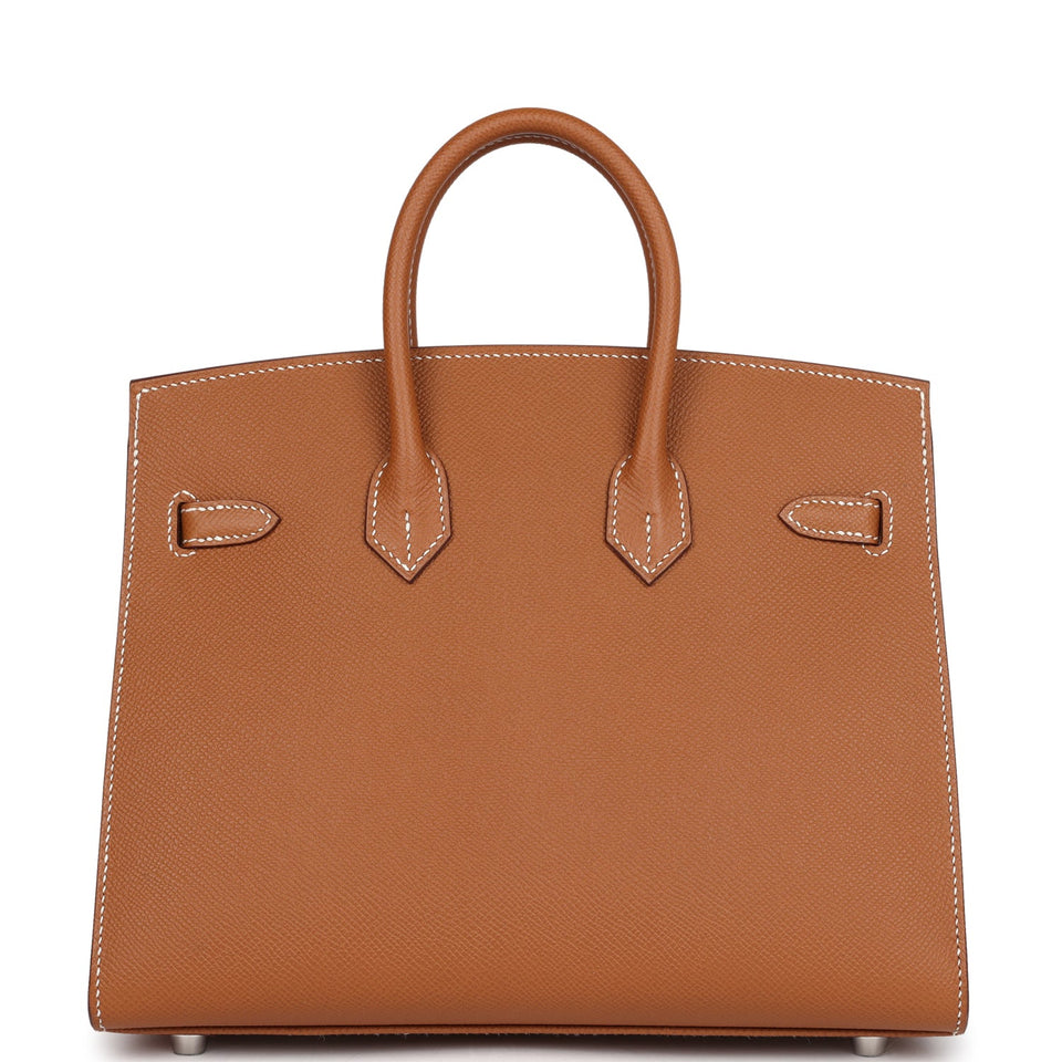 Hermes Birkin Sellier 25 Gold Epsom Palladium Hardware